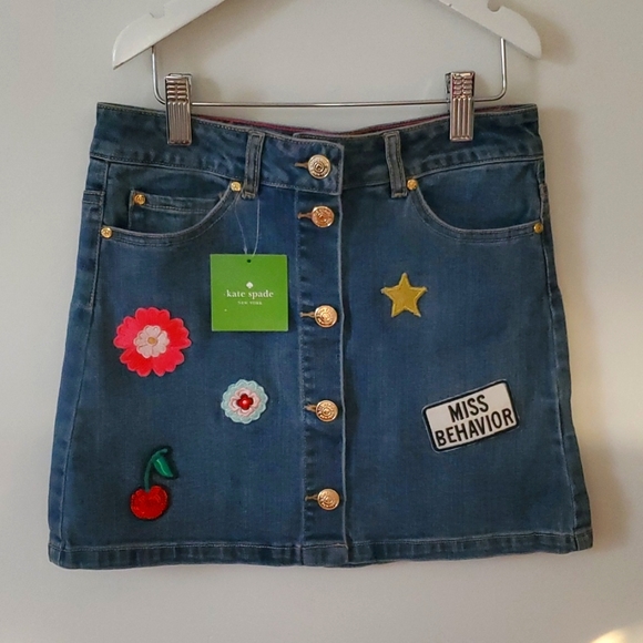 kate spade Other - Kate Spade patched denim skirt Girls sz 10